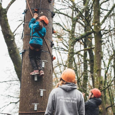 Child Climbing Tree at MYTIME Activity Day